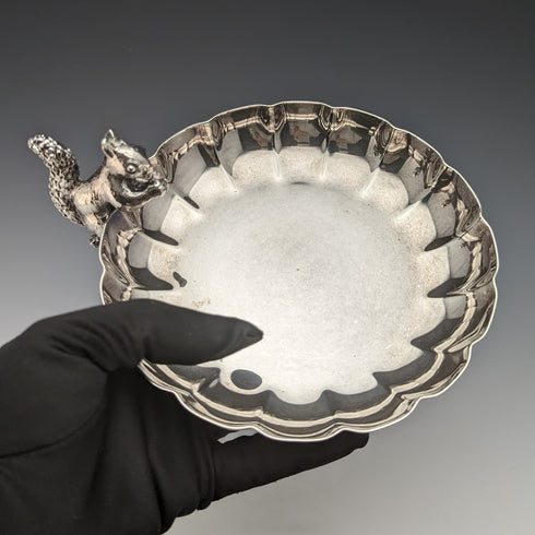 British Vintage Silver Plated Squirrel Decorated Bonbon Dish 297g